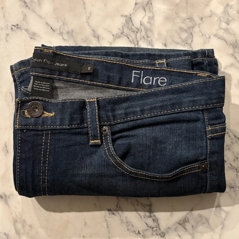 Calvin Klein Jeans - Dark Blue Women's Flare Denim - Picture 3 of 10